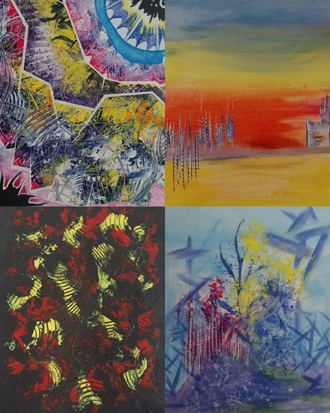 Kollage aus abstrakten Kunstwerken von Franke Arts